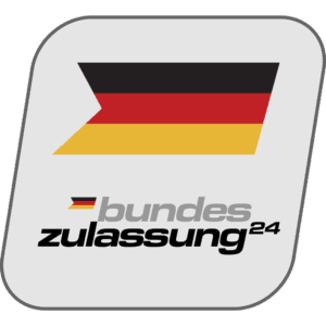 Bundeszulassung24 App Icon grau mit Deutschlandflagge