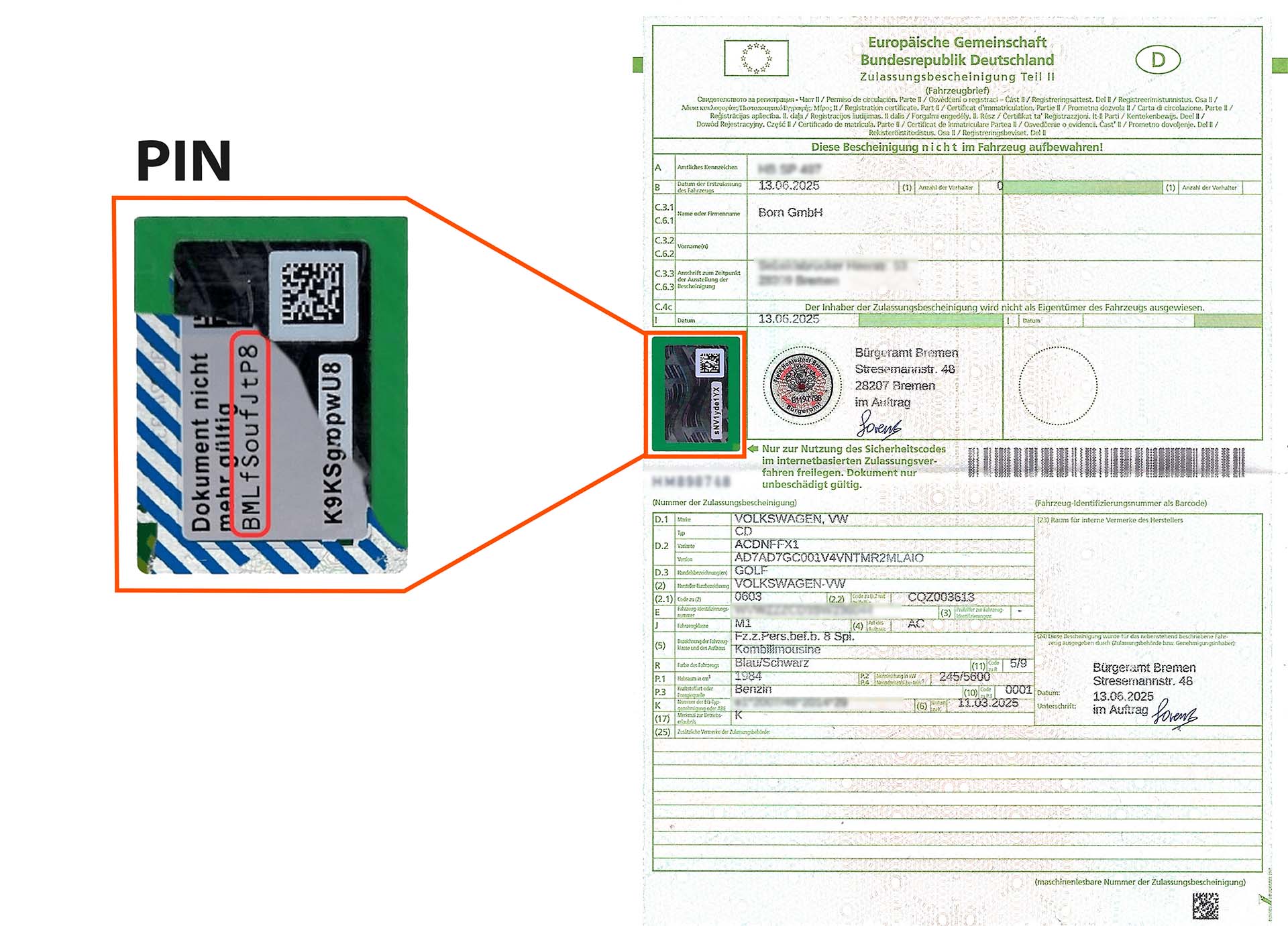 Ummeldung Form - Bundeszulassung 24