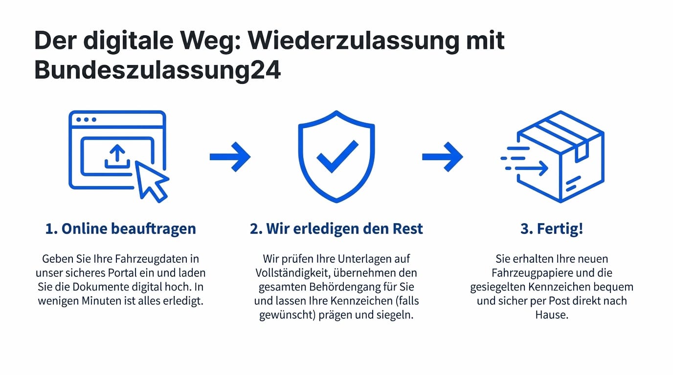 Wiederzulassung: Wie Sie Ihr stillgelegtes Fahrzeug einfach und schnell wieder auf die Straße bringen - Bundeszulassung24